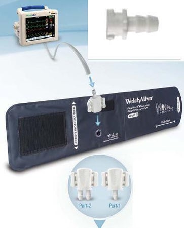 Reusable Blood Pressure Cuff FlexiPort® 32 to 43 cm Arm Nylon Cuff Adult Long Cuff