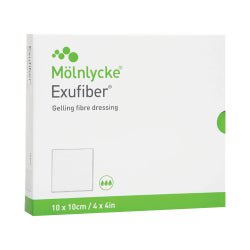Gelling Fiber Dressing Exufiber® Polyvinyl Alcohol Fibers 6 X 6 Inch Square