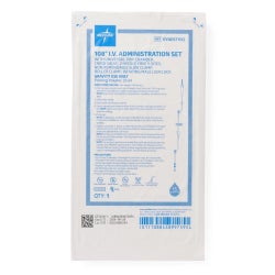 Primary IV Administration Set Medline Gravity 2 Ports 15 Drops / mL Drip Rate 108 Inch Tubing Solution