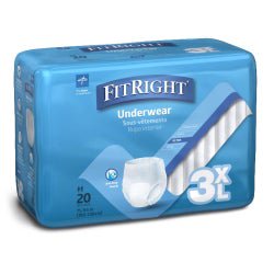 Absorbent Underwear FitRight® Bariatric Pull On with Tear Away Seams Adult 3X-Large Unisex Disposable Heavy Absorbency