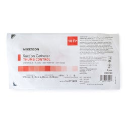 Suction Catheter McKesson Flexible Type DeLee Tip Open Style Chimney Control Vent 18 Fr. Sterile