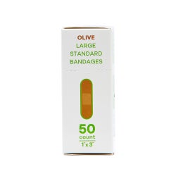 Adhesive Strip Tru-Colour® Fabric Olive 1 X 3 Inch Sterile