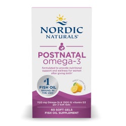 Dietary Supplement Nordic Naturals® Postnatal Omega-3 DHA / EPA 456-586 mg Strength Softgel 60 per Bottle Lemon
