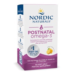 Dietary Supplement Nordic Naturals® Postnatal Omega-3 DHA / EPA 456-586 mg Strength Softgel 60 per Bottle Lemon