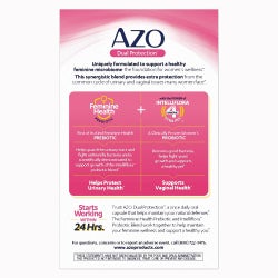 Probiotic Dietary Supplement AZO DUAL PROTECTION 30 per Box Capsule