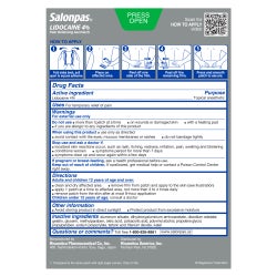Topical Pain Relief Salonpas® 4% Strength Lidocaine Patch 6 Per Box