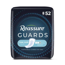 Bladder Control Pad Reassure® Guards for Men 4-1/2 X 10 Inch Heavy Absorbency Polymer Core One Size Fits Most