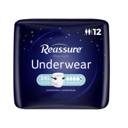 Absorbent Underwear Reassure® Overnight Pull On with Tear Away Seams Adult 2X-Large Unisex Disposable Heavy Absorbency