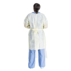 Protective Procedure Gown Halyard One Size Fits Most Yellow NonSterile AAMI Level 3 Disposable