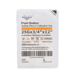 RELI® Safety Slide™ Blood Collection Set 25 Gauge 3/4 Inch Needle Length Safety Needle 12 Inch Tubing Sterile