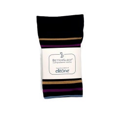 Compression Socks Elitone BetterSleep® Knee High One Size Fits Most Striped Closed Toe