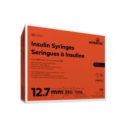 Standard Insulin Syringe with Needle Micro-Fine™ 1 mL 1/2 Inch 28 Gauge NonSafety Regular Wall