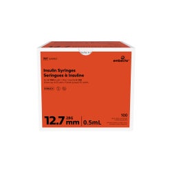Standard Insulin Syringe with Needle Lo-Dose™ Micro-Fine™ 0.5 mL 1/2 Inch 28 Gauge NonSafety Regular Wall