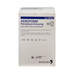 Xeroform Petrolatum Impregnated Dressing Xeroform™ Rectangle 5 X 9 Inch Sterile