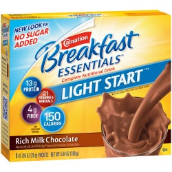 Oral Supplement Carnation Breakfast Essentials® Light Start™ Rich Milk Chocolate Flavor Powder 0.705 oz. Individual Packet