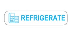 Pre-Printed Label Indeed Auxiliary Label White Paper REFRIGERATE Blue Temperature Control 3/8 X 1-5/8 Inch