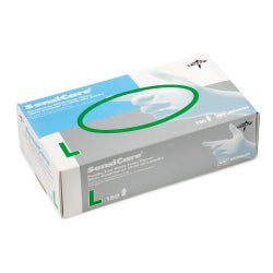 Exam Glove SensiCare® Large 150 per Box NonSterile Nitrile Standard Cuff Length Textured Fingertips Blue Chemo Tested