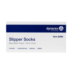 Slipper Socks Dynarex Unisex Adult Medium Single Tread Single Patient Use Green