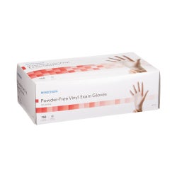 Exam Glove McKesson X-Small 150 per Box NonSterile Vinyl Standard Cuff Length Smooth Clear Not Rated