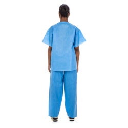 Scrub Pants Straight Leg Medium Blue Unisex