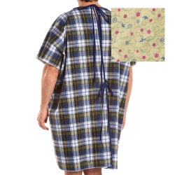 Patient Exam Gown TieBack™ One Size Fits Most Yellow Floral Print Reusable