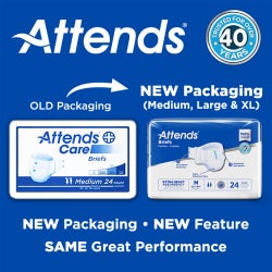 Incontinence Brief Attends® Care Advanced Adult X-Large Unisex Disposable Heavy Absorbency