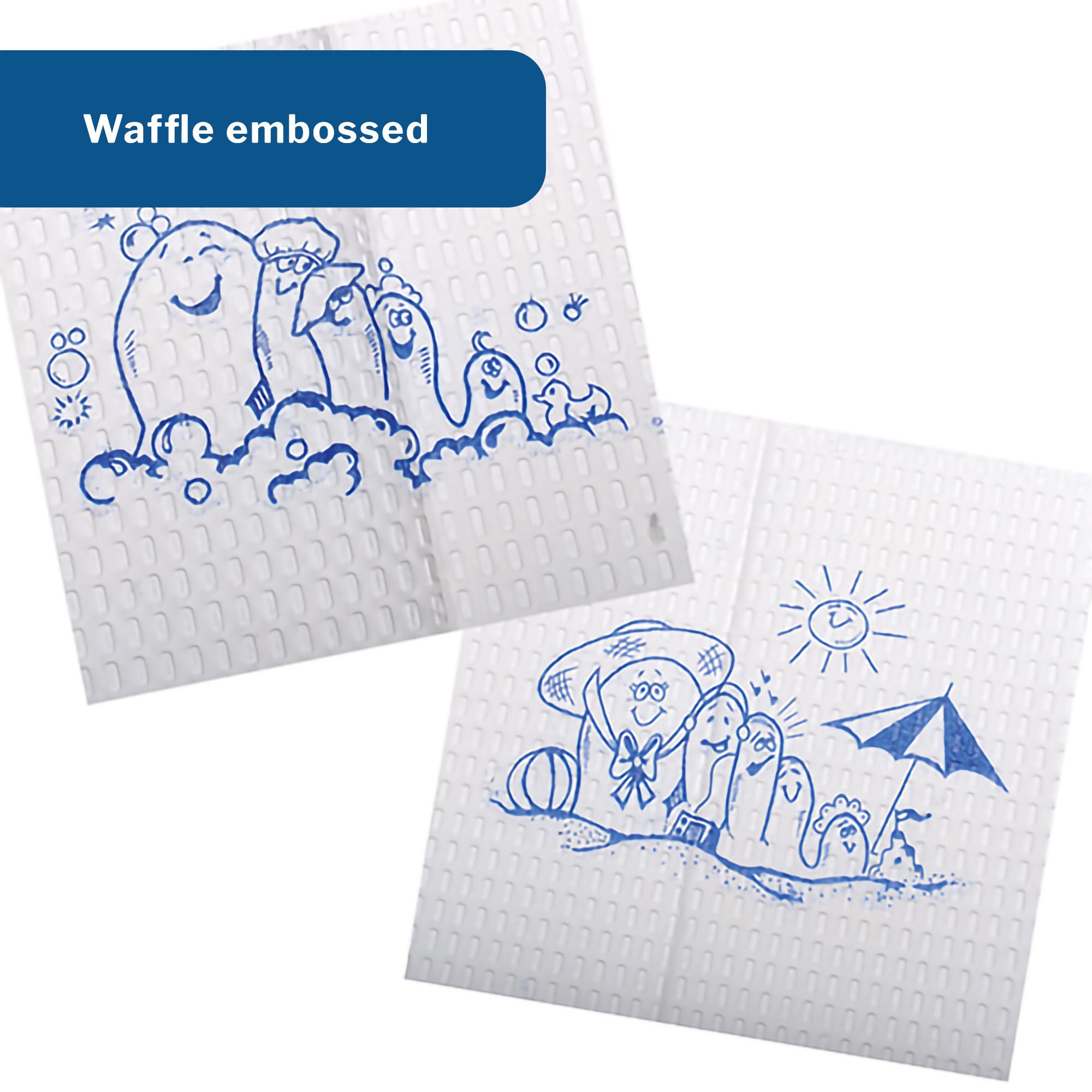 McKesson Nonsterile White / Blue Cartoon Toes Procedure Towel, 13 x 18 Inch