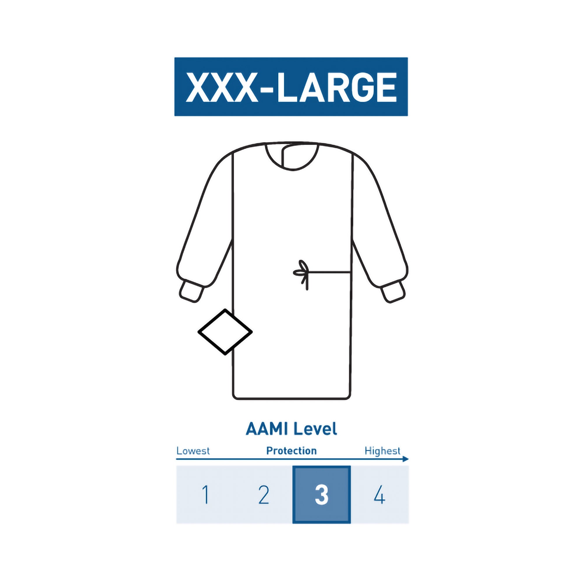 McKesson Nonreinforced Surgical Gown with Towel, 3X-Large, Blue MK 1101285