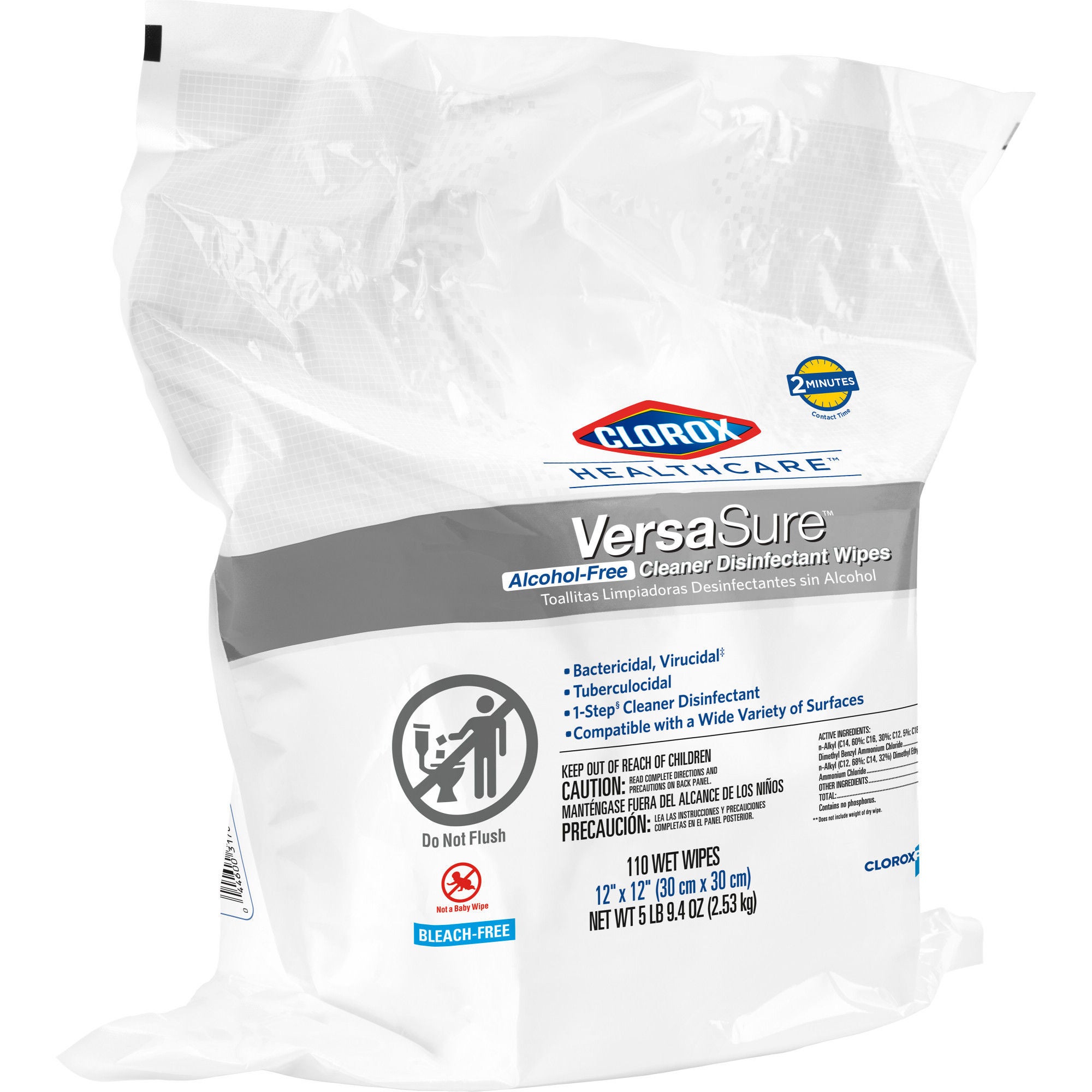 Clorox Healthcare VersaSure Cleaner Disinfectant Wipes, Refill Pouch MK 1110731