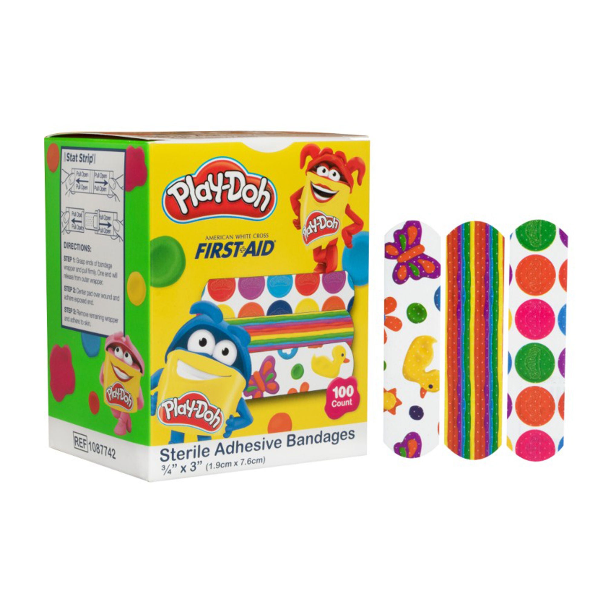 American White Cross Kid Design (Play Doh) Adhesive Strip, 3/4 x 3 Inch MK 1156948