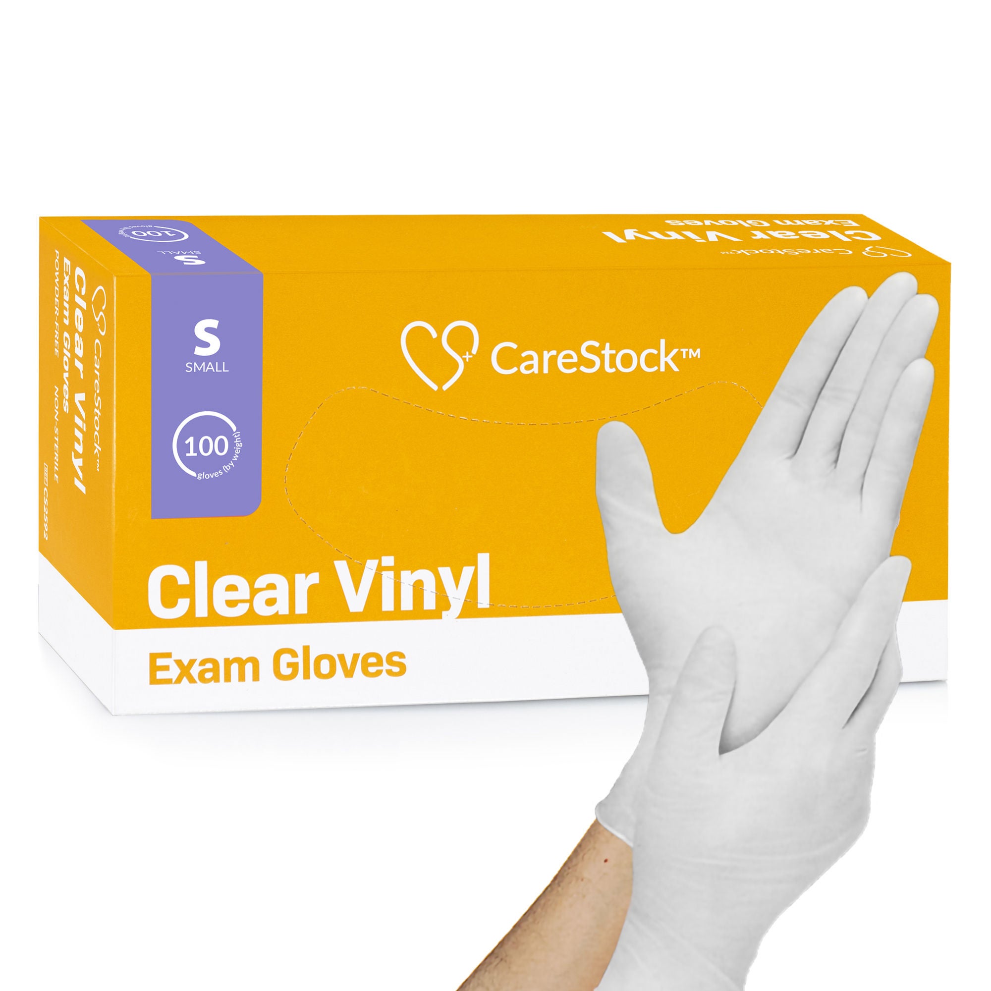 CareStock Vinyl Exam Glove, Small, Ivory MK 1230907