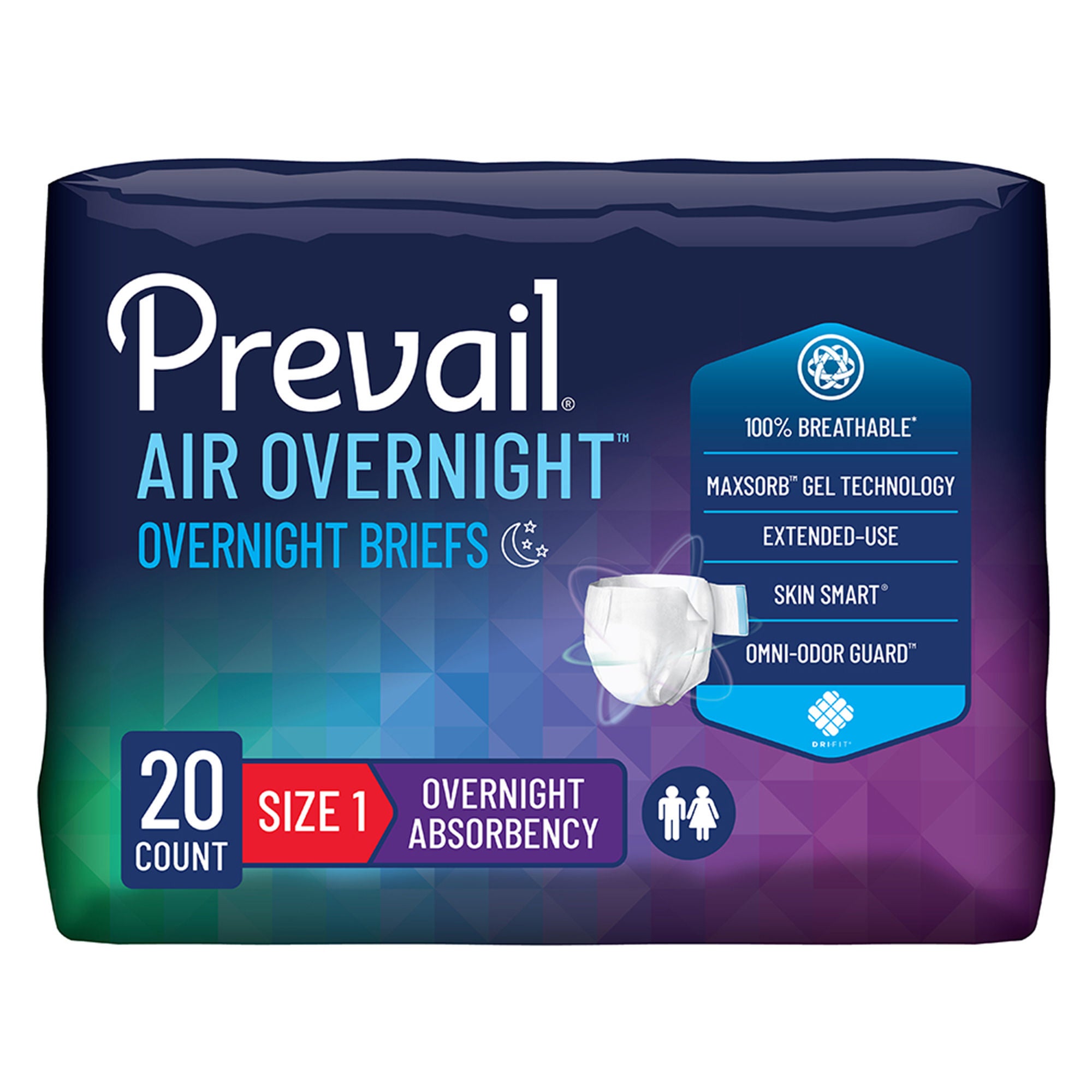 Incontinence Brief Prevail Air™ Overnight Adult - McKesson