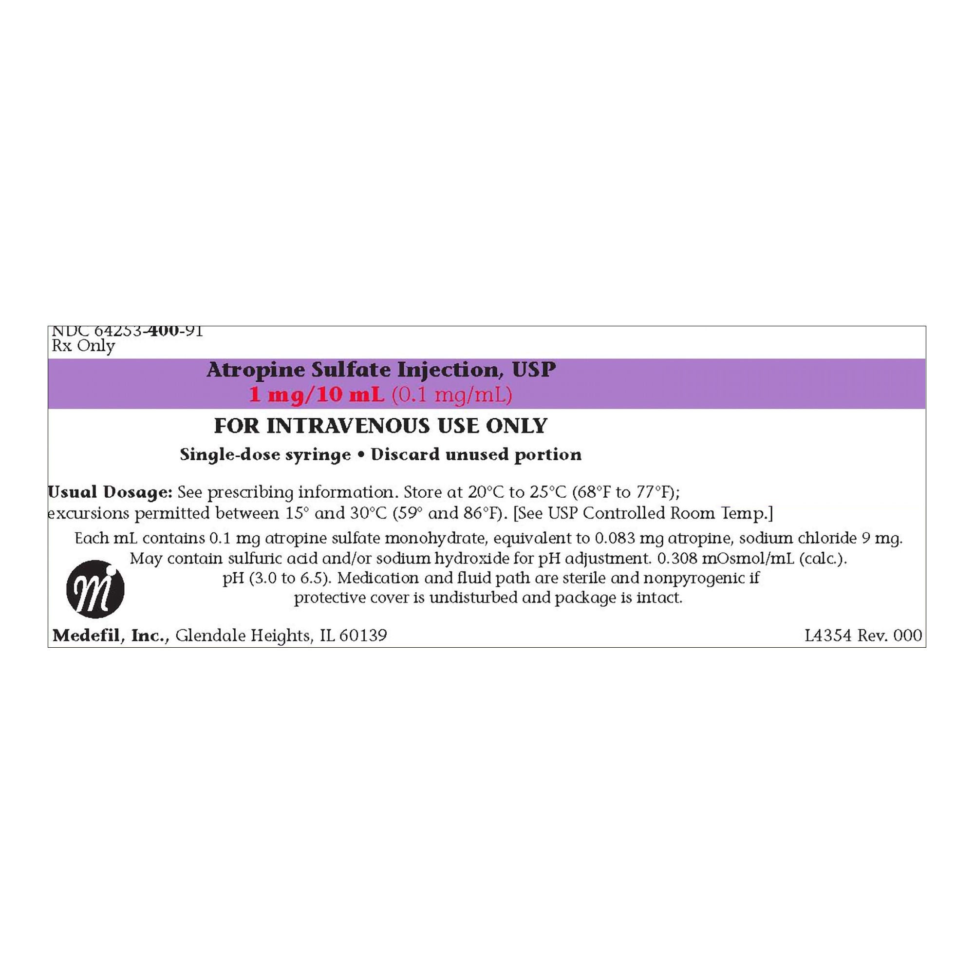 Atropine Sulfate, Preservative Free 0.1 mg / mL - McKesson