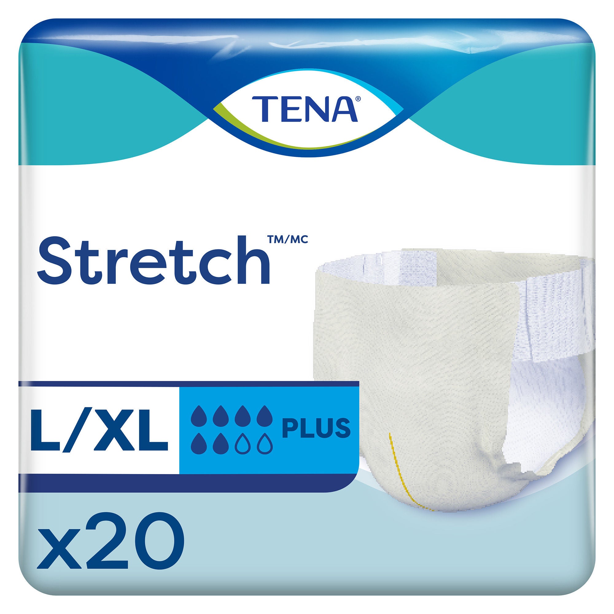 Incontinence Brief TENA Stretch™ Plus Adult Large - McKesson