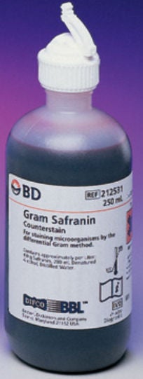 Gram Safranin Stain BD BBL™ 250 mL - McKesson
