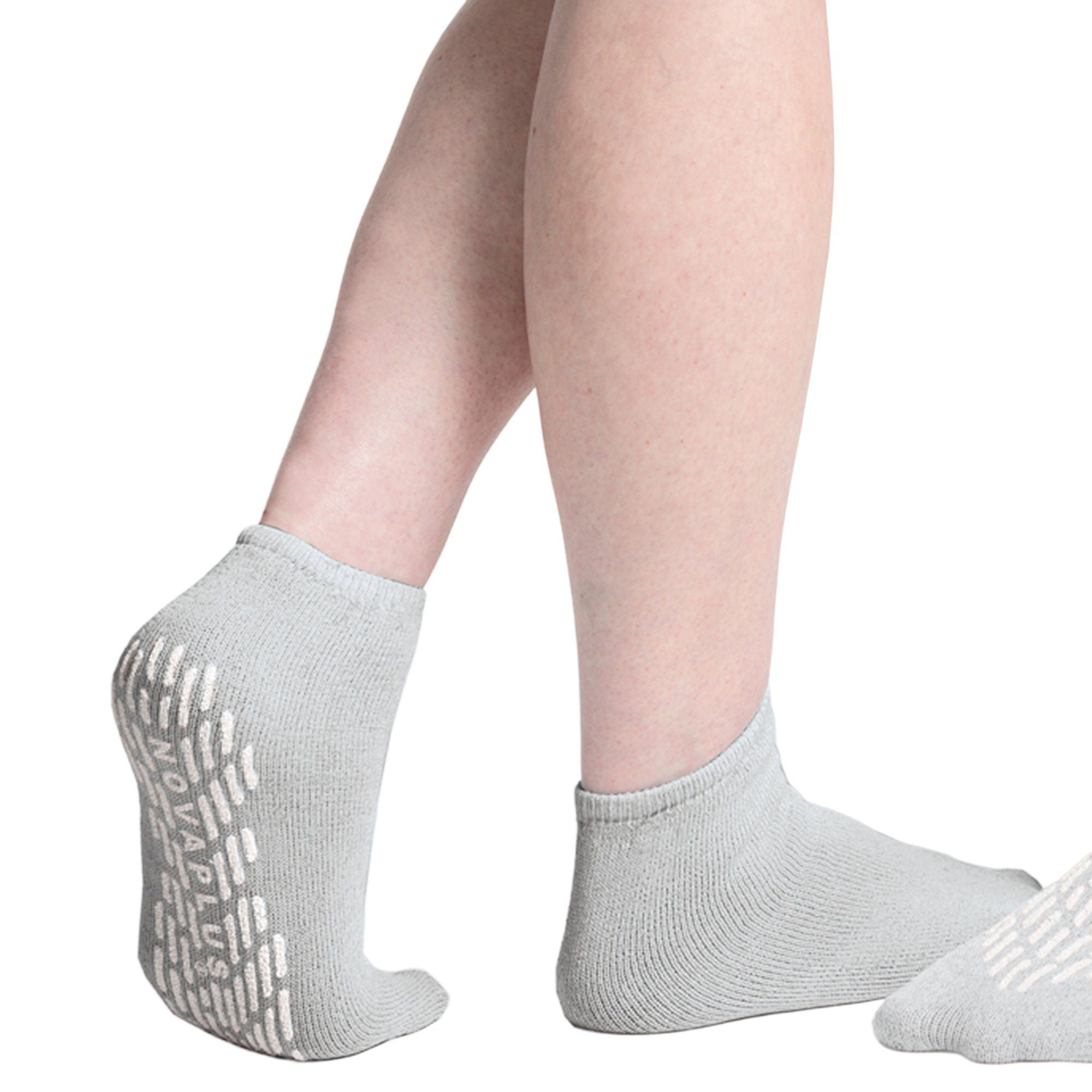 Slipper Socks Novaplus Unisex Adult X-Large Double Tread Single Patient Use Gray MK 474402