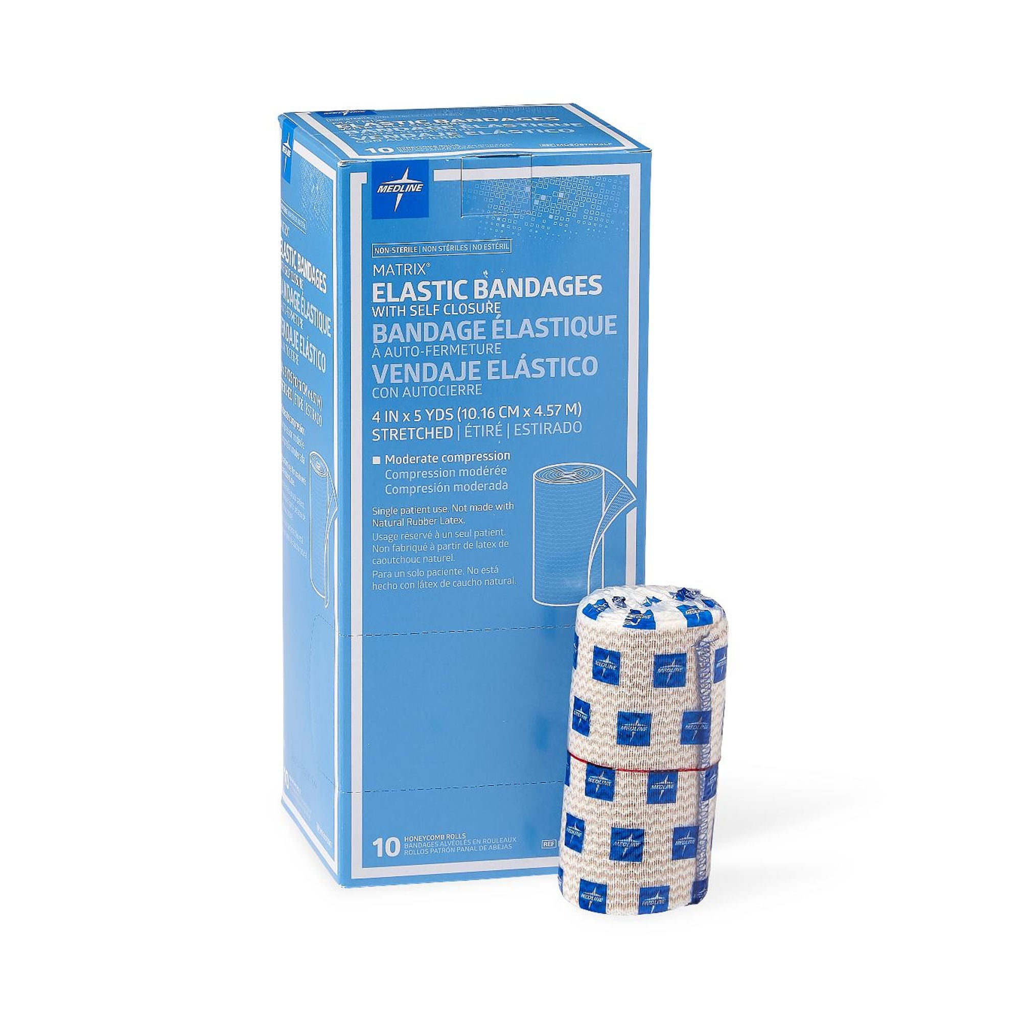Matrix Double hook-and-loop closure Elastic Bandage, 4 Inch x 5 Yard MK 498691