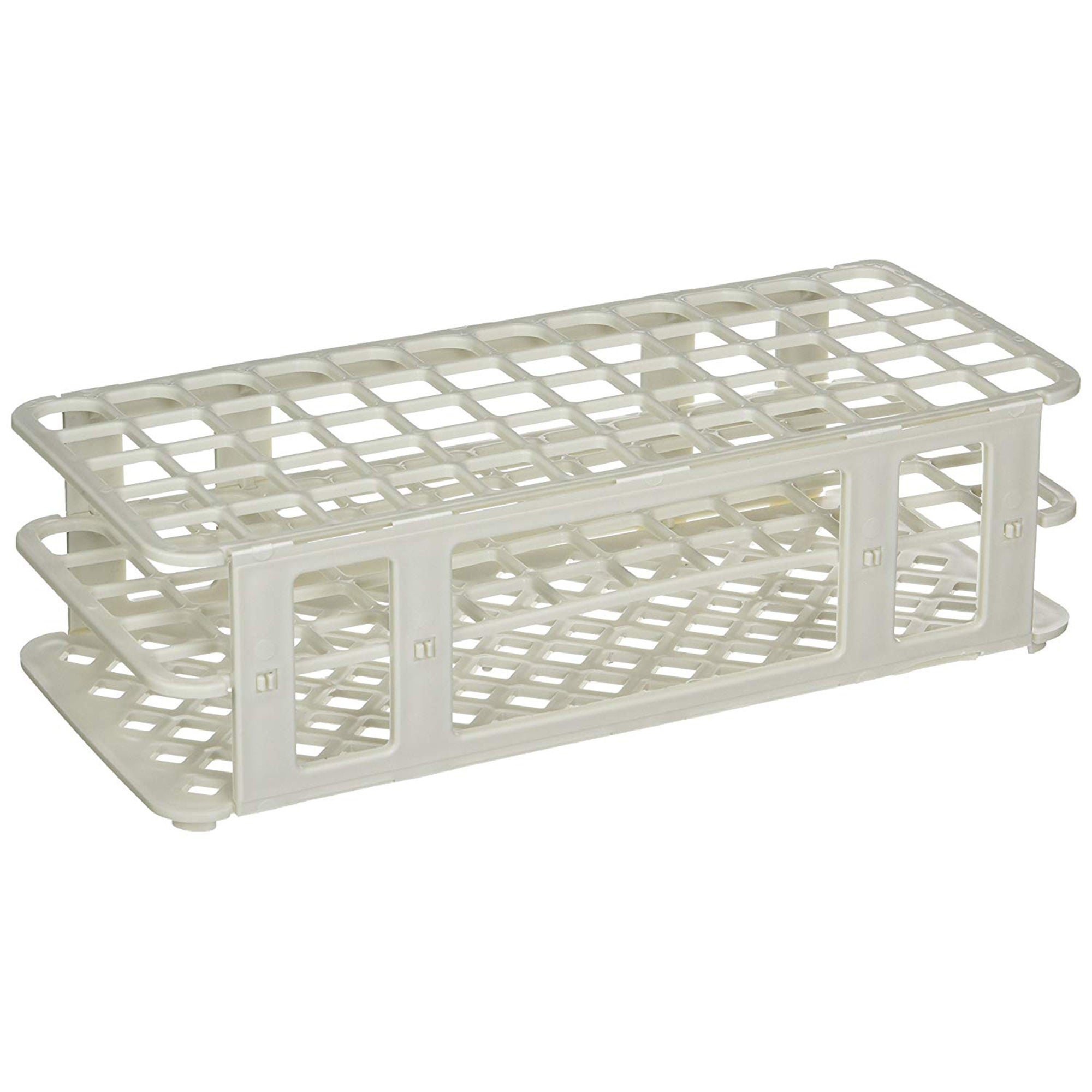 Globe Scientific 456500 Series Test Tube Rack, 16/17mm, 60-Place, White MK 530047