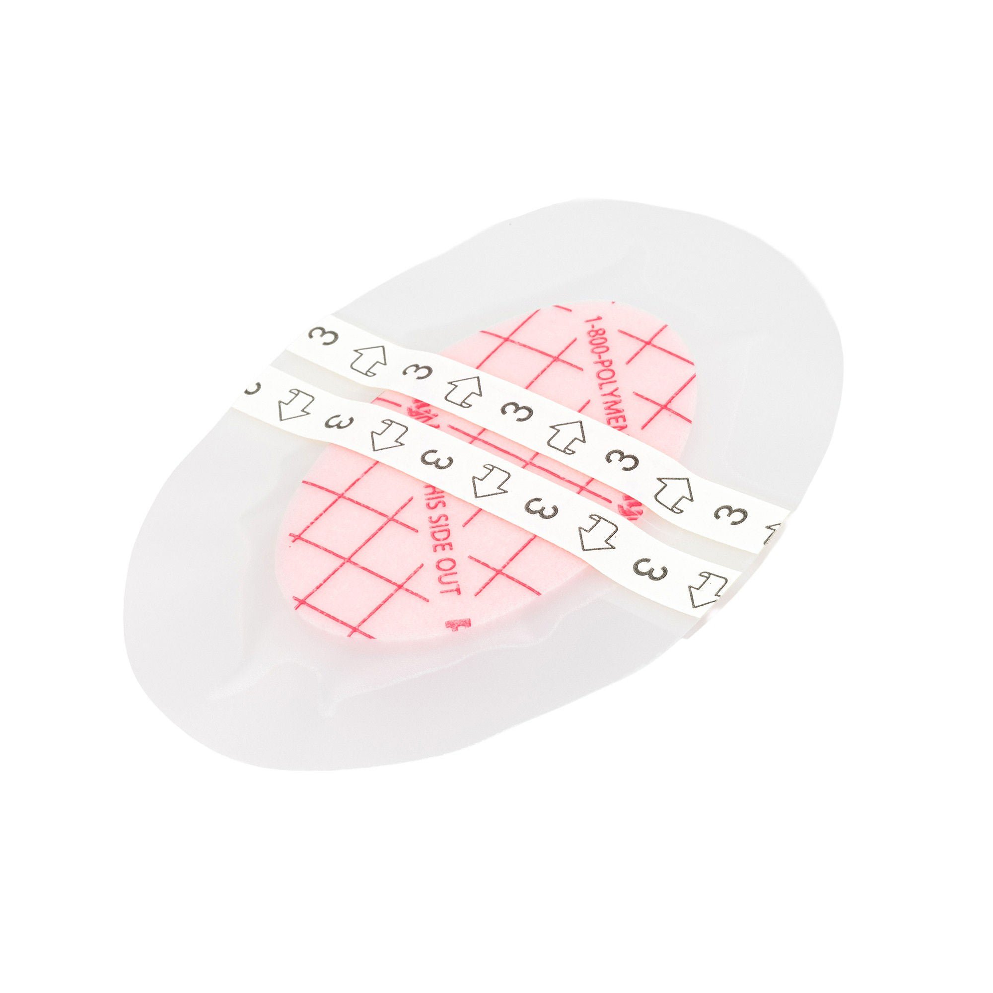 PolyMem Shapes Adhesive with Border Foam Dressing, 3 x 5 Inch Oval MK 553734
