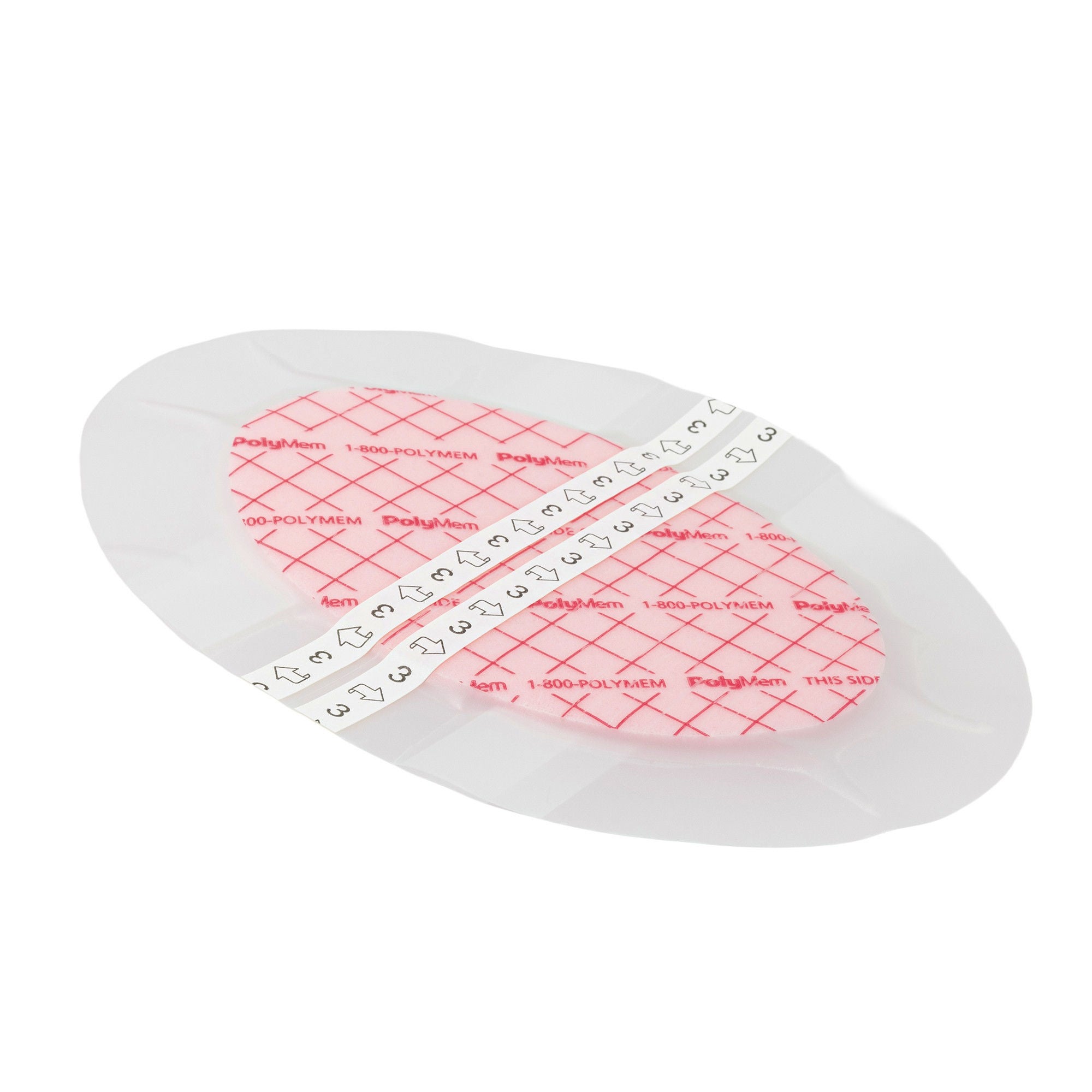 PolyMem Shapes Adhesive with Border Foam Dressing, 6 x 8-1/5 Inch Oval MK 553735