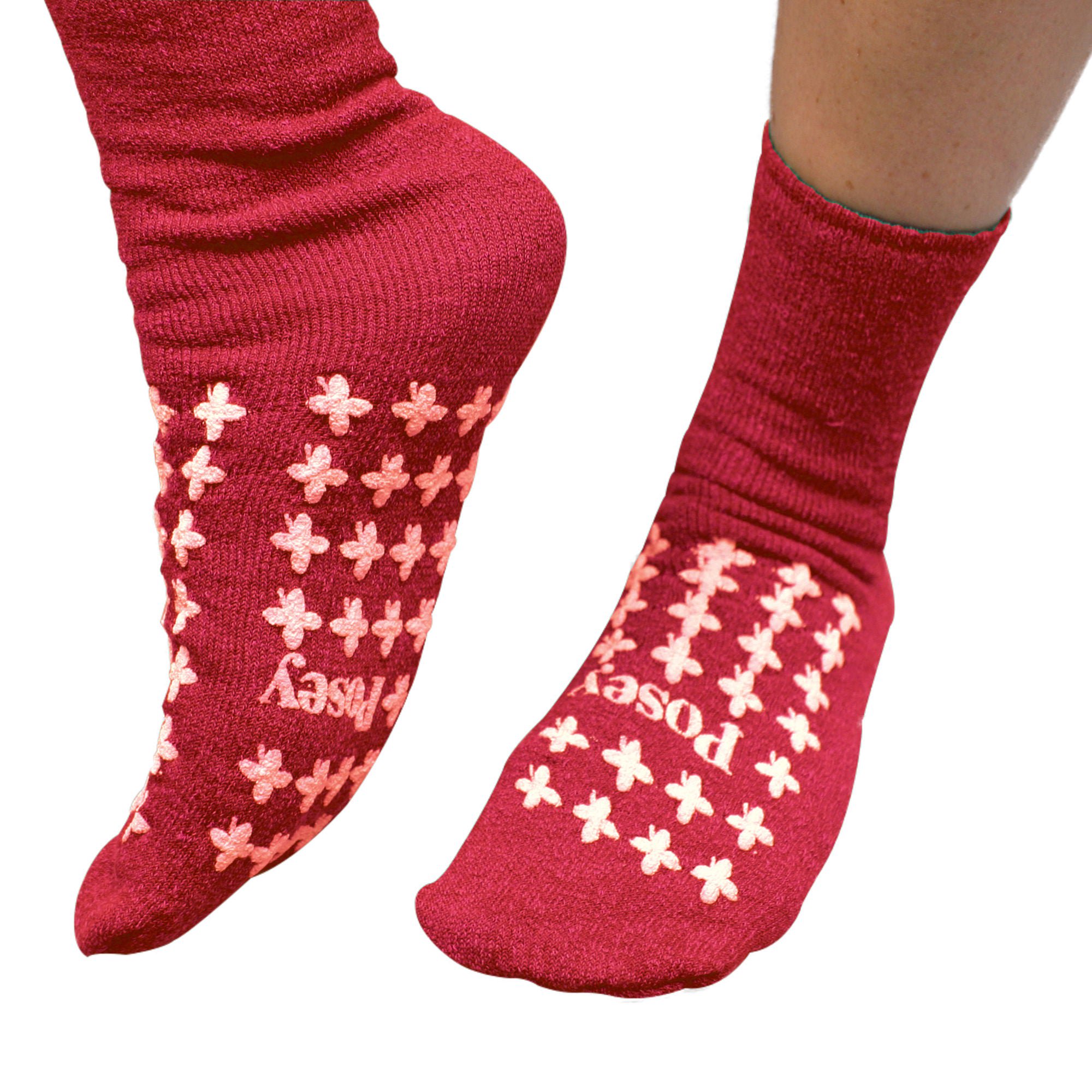 Posey Fall Management Slipper Socks, Red, One Size Fits Most MK 562894