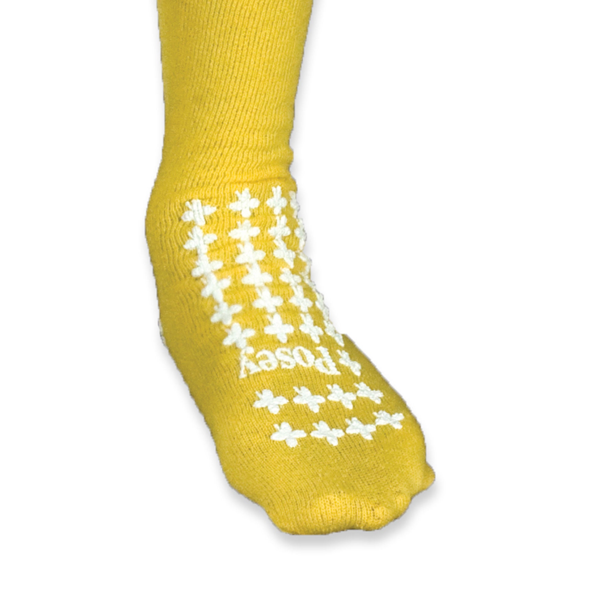 Posey Double Tread Fall Prevention Socks, Large, Yellow MK 661655