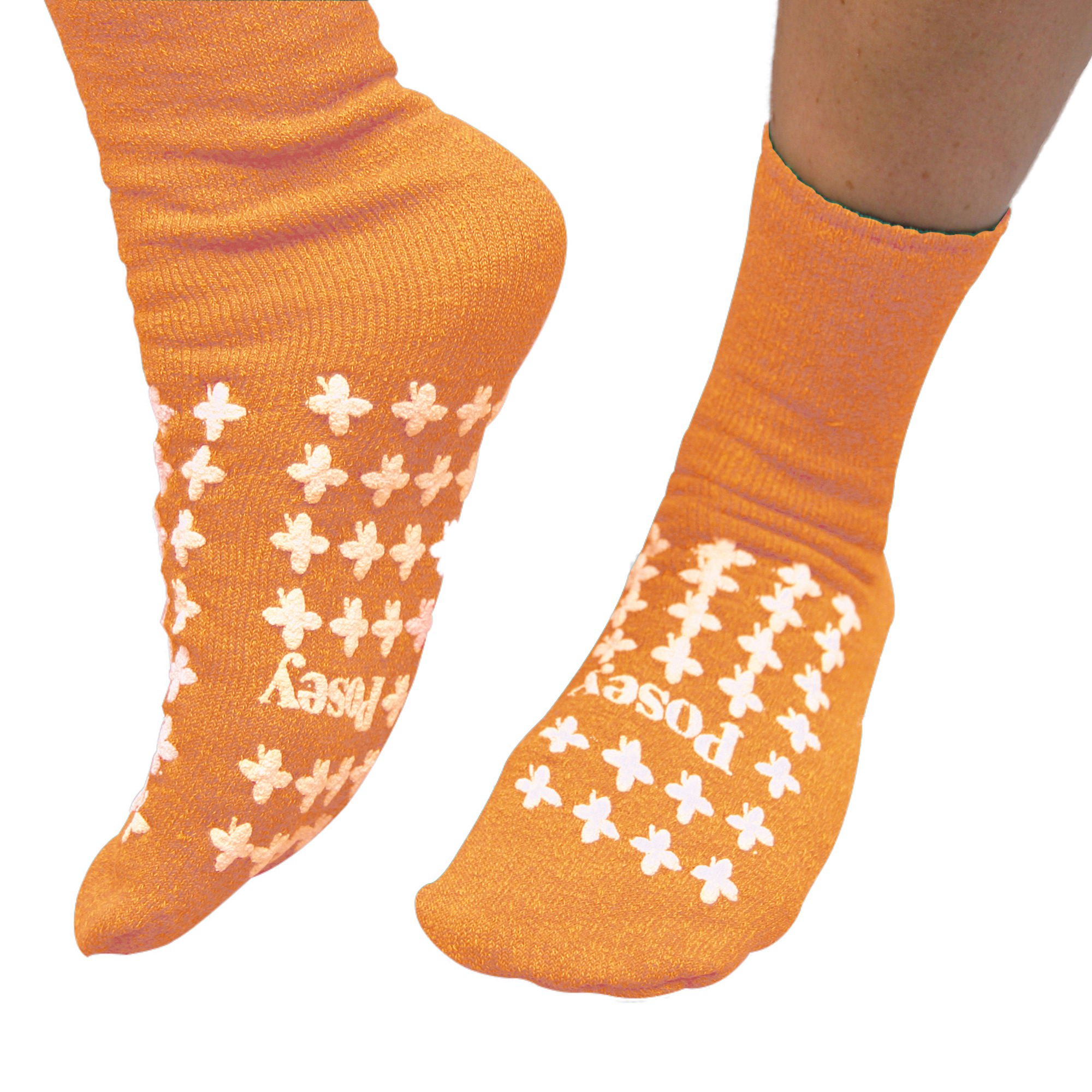 Posey Double Tread Fall Prevention Socks, Orange, One Size Fits Most MK 662456
