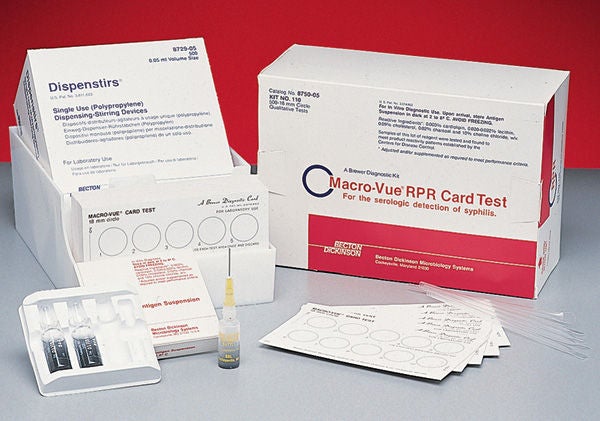 Sexual Health Test Kit BD Macro-Vue™ RPR No. 115 - McKesson