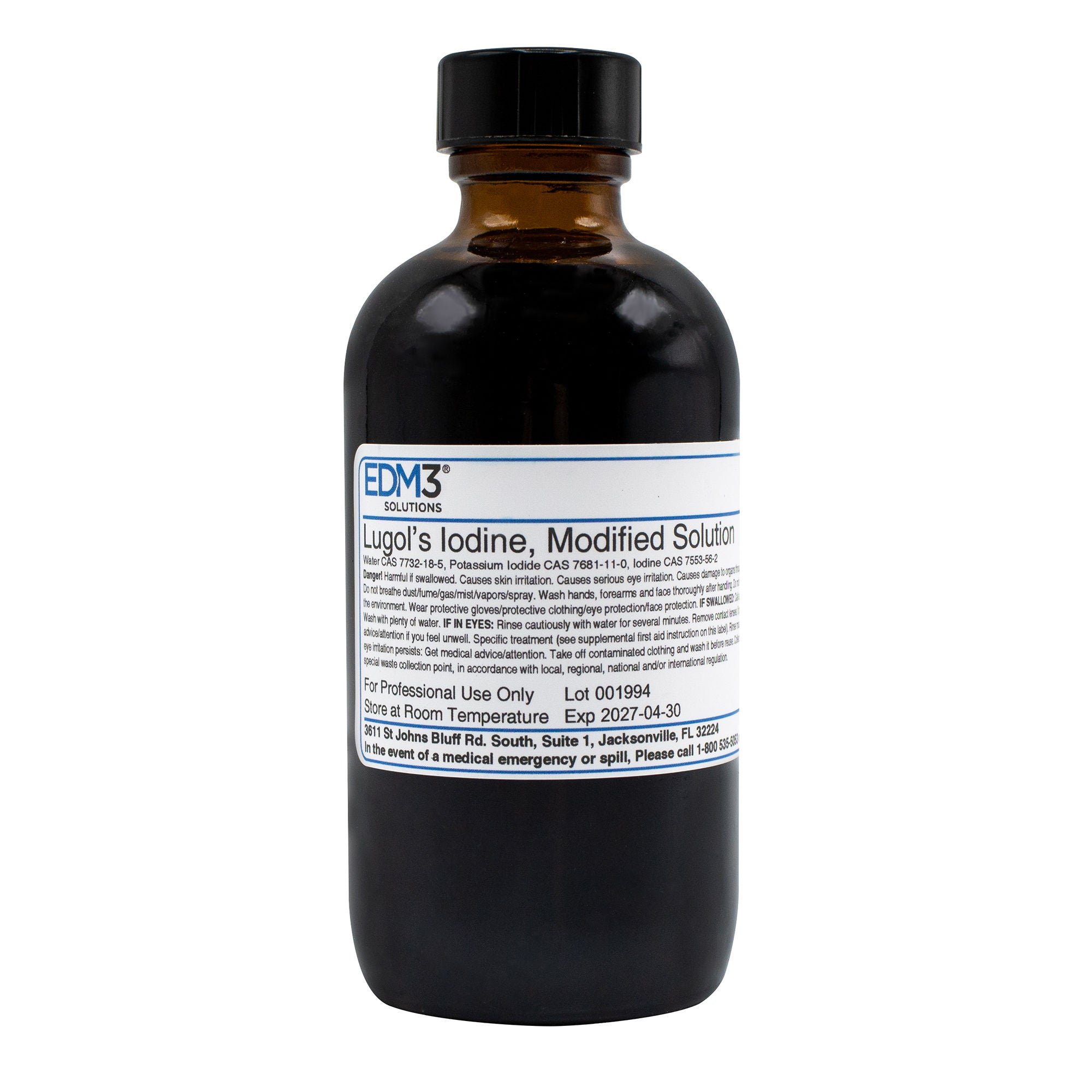 Modified Lugol's Iodine Stain, 2.1% EDM3 4 oz. MK 868470