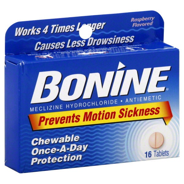 Bonine Motion Sickness Chewable Tablets, Raspberry Flavor MK 983327