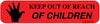 Pre-Printed Label Barkley® Auxiliary Label Red Keep Out Of Reach Of Children Black Safety and Instructional 3/8 X 1-9/16 Inch
